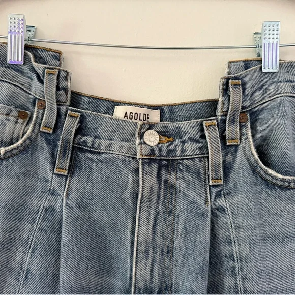 Agolde Pieced Angled Asymmetric High-Rise Organic-Cotton Denim Jeans size 26 - Picture 4 of 8
